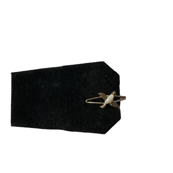 Vtg Signed Swank Gold Plated Duck in Flight Mother of Pearl Inlay 1.75” Tie Clip - Picture 3 of 5